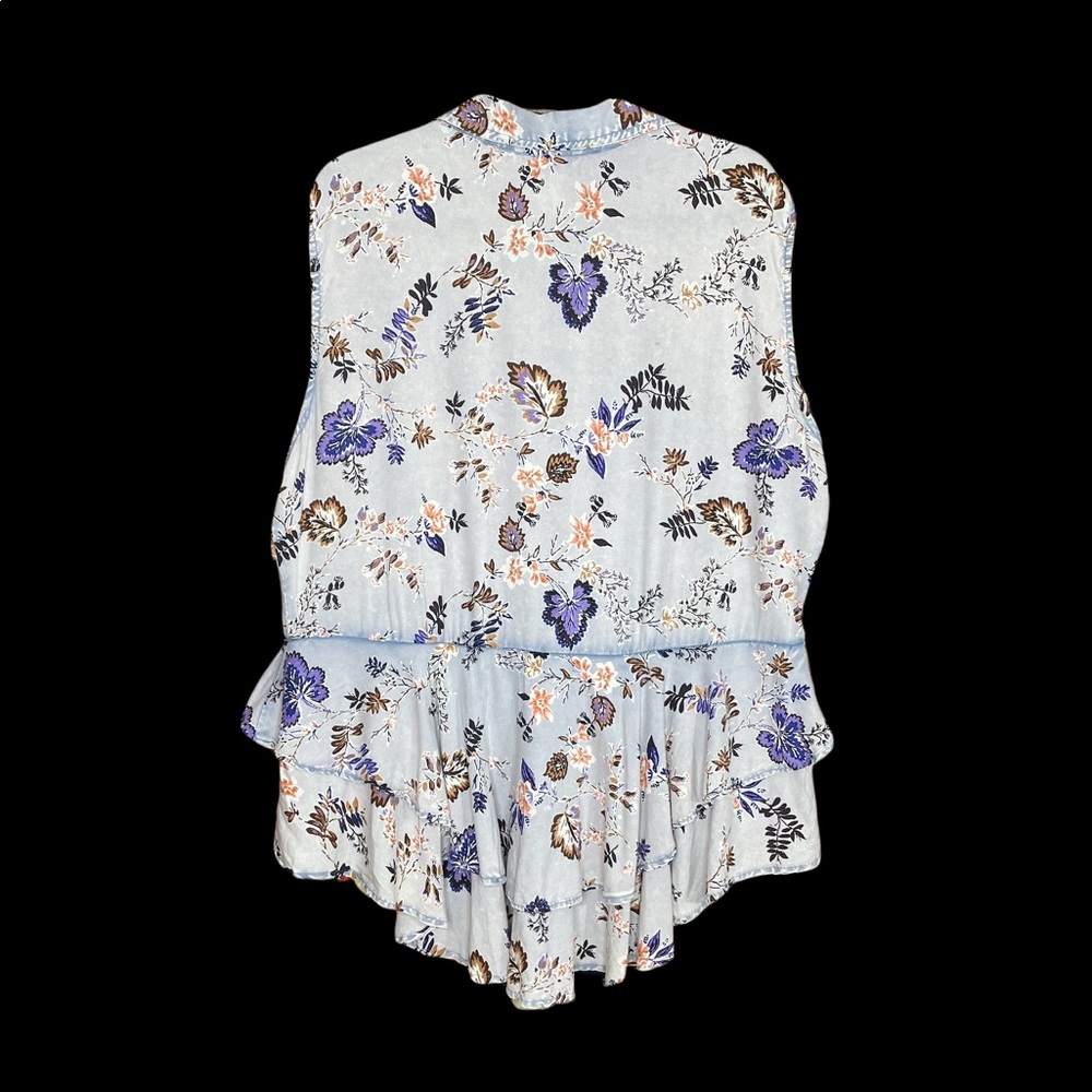 Novato Ruffled Blouse Back In The Saddle Button Down Ruffle Collared Blouse XL - Picture 5 of 6